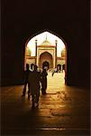 Tourists near a mausoleum, Taj Mahal, Agra, Uttar Pradesh, India