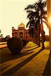 Facade of a monument at dusk, Safdarjung Tomb, New Delhi, India