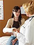 Doctor Examining Girl with Arm in Cast