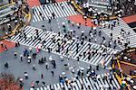 Luftaufnahme der Kreuzung in Shibuya, Tokyo, Japan