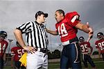 Football Player Screaming at Referee