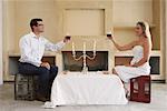 Couple Dining in Empty House