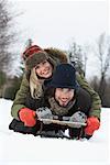 Portrait of Couple on Sled