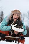 Portrait of Couple on Sled