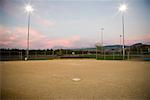 Terrain de baseball, Kelowna, Colombie-Britannique, Canada