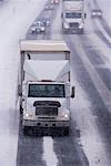 Vue d'ensemble de l'autoroute 401 en hiver, Toronto, Ontario, Canada