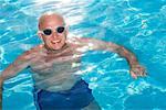 Portrait of Man in Swimming Pool
