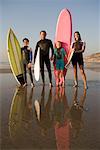 Portrait of Family with Surfboards