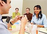 Business People Eating Take-Out Chinese Food