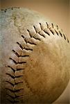 Close-Up of Old Baseball