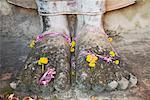 Füße von Standing Buddha, Sukhothai-Geschichtspark Sukhothai, Thailand