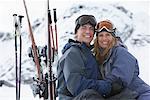 Couple Taking a Break from Skiing Whistler, BC, Canada