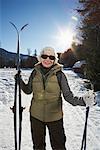 Portrait de femme avec des Skis