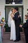 Bride and Groom Kissing