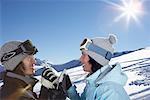 Couple Snowboarding