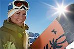 Portrait de femme avec Snowboard