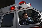 Paramedic inside Ambulance