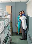 Doctor and Nurse Kissing in Supply Room