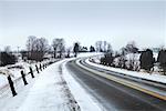 Snowy Road in Winter, Ontario, Canada