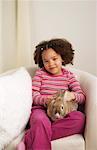 Portrait of Girl with Rabbit