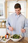 Man Preparing Salad