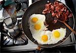 Bacon and Eggs on Frying Pan