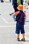 Rear view of a boy standing, Venice, Veneto, Italy