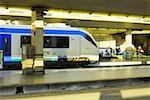 Train at a railroad station platform, Rome, Italy