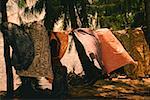 Clothes drying on a clothesline, Bora Bora, Society Islands, French Polynesia