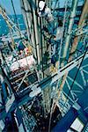 Worker on an oil derrick