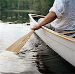 Homme en canoë, Parc Provincial Algonquin, Ontario, Canada