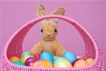 Toy Bunny with Easter Eggs