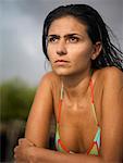 Close-up of a young woman looking away