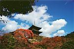 Faible vue d'angle d'un bouddhiste temple, Temple Kiyomizu-Dera, Kyoto Prefecture, Japon