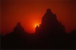 Silhouette of pagodas, Bagan, Myanmar