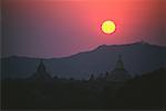 Sunset over pagodas, Bagan, Myanmar