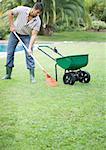 Man doing yardwork