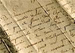 Antique letter, extreme-close-up