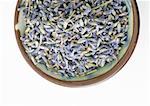 Bowl of dried lavender flowers