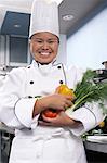 Chef Holding légumes