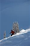 Homme ski, Whistler, Colombie-Britannique, Canada