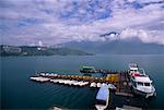 Barques ancrées, Sun Moon Lake, Taiwan
