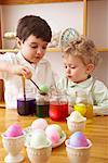 Children Making Easter Eggs