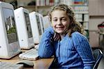 Portrait of Student in Computer Lab