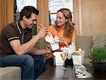 Couple Eating Chinese Food