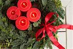 High angle view of a advent wreath