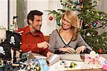 Couple Wrapping Presents