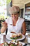 Woman Eating Lunch