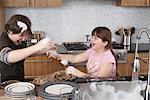 Children Playing with Dishwater Suds