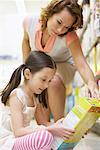 Mother and Daughter in Grocery Store